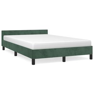 VidaXL Bedframe met hoofdbord fluweel donkergroen 120x190 cm