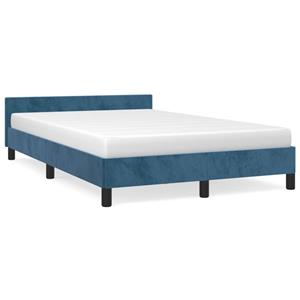 VidaXL Bedframe met hoofdbord fluweel donkerblauw 120x190 cm