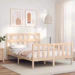 VidaXL Bedframe met hoofdbord massief hout 120x200 cm