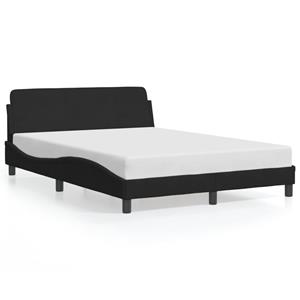 VidaXL Bedframe met hoofdeinde fluweel zwart 140x200 cm