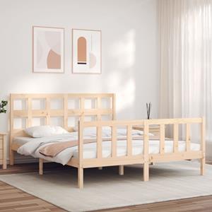 VidaXL Bedframe met hoofdbord massief hout 160x200 cm