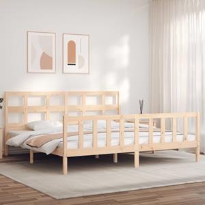 VidaXL Bedframe met hoofdbord massief hout 200x200 cm