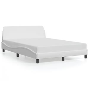 VidaXL Bedframe met hoofdbord kunstleer wit 140x200 cm