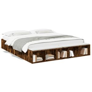 VidaXL Bedframe bewerkt hout gerookt eikenkleurig 200x200 cm