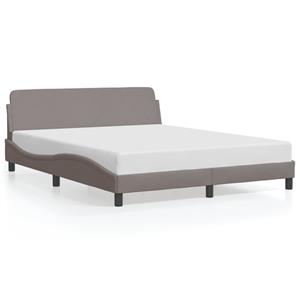 VidaXL Bedframe met hoofdbord stof taupe 160x200 cm