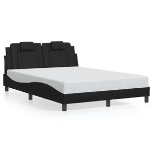 VidaXL Bedframe met LED-verlichting kunstleer zwart 140x190 cm