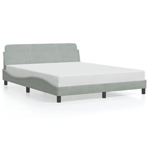 VidaXL Bedframe met hoofdeinde fluweel lichtgrijs 160x200 cm