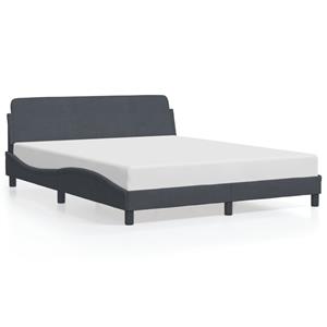 VidaXL Bedframe met hoofdeinde fluweel donkergrijs 160x200 cm