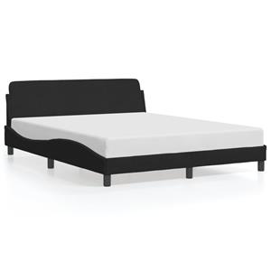 VidaXL Bedframe met hoofdeinde fluweel zwart 160x200 cm