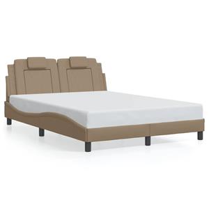 VidaXL Bedframe met LED-verlichting kunstleer cappuccino 140x190 cm