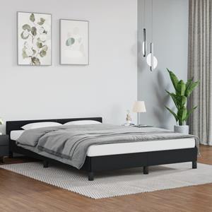 VidaXL Bedframe met hoofdeind kunstleer zwart 140x190 cm