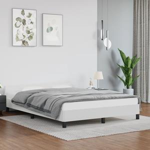 VidaXL Bedframe met hoofdbord kunstleer wit 140x190 cm