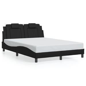 VidaXL Bedframe met LED-verlichting kunstleer zwart 140x200 cm