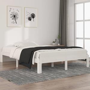 VidaXL Bedframe massief grenenhout wit 140x200 cm