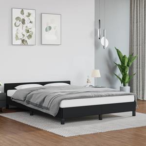 VidaXL Bedframe met hoofdbord kunstleer zwart 140x200 cm