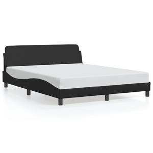 VidaXL Bedframe met hoofdbord kunstleer zwart 160x200 cm