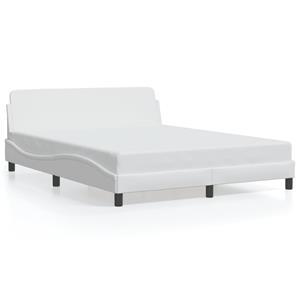 VidaXL Bedframe met hoofdbord kunstleer wit 160x200 cm