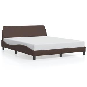 VidaXL Bedframe met hoofdbord kunstleer bruin 160x200 cm