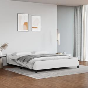 VidaXL Bedframe met hoofdbord kunstleer wit 160x200 cm