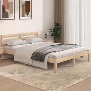 VidaXL Bedframe massief grenenhout 140x190 cm