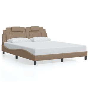 VidaXL Bedframe met LED-verlichting kunstleer cappuccino 160x200 cm