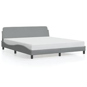 VidaXL Bedframe met hoofdbord stof lichtgrijs 180x200 cm