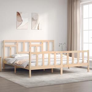 VidaXL Bedframe met hoofdbord massief hout 200x200 cm