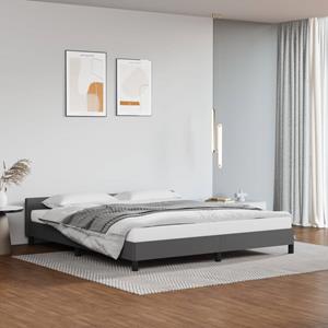 VidaXL Bedframe met hoofdbord kunstleer grijs 180x200 cm