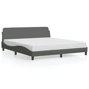 VidaXL Bedframe met hoofdbord stof donkergrijs 180x200 cm