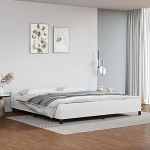 VidaXL Bedframe met hoofdbord kunstleer wit 200x200 cm