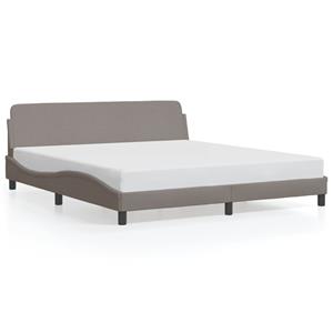 VidaXL Bedframe met hoofdbord stof taupe 180x200 cm