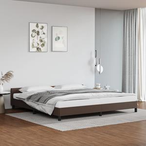 VidaXL Bedframe met hoofdbord kunstleer bruin 200x200 cm