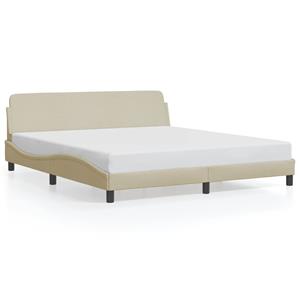 VidaXL Bedframe met hoofdbord stof crèmekleurig 180x200 cm