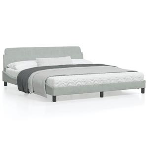 VidaXL Bedframe met hoofdeinde fluweel lichtgrijs 180x200 cm