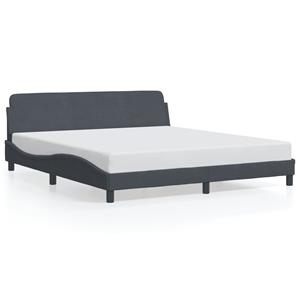 VidaXL Bedframe met hoofdeinde fluweel donkergrijs 180x200 cm