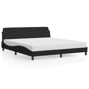 VidaXL Bedframe met hoofdeinde fluweel zwart 180x200 cm