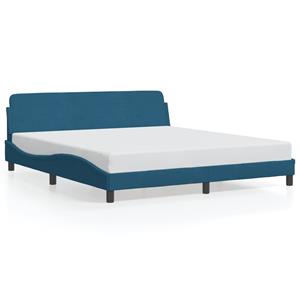 VidaXL Bedframe met hoofdeinde fluweel blauw 180x200 cm