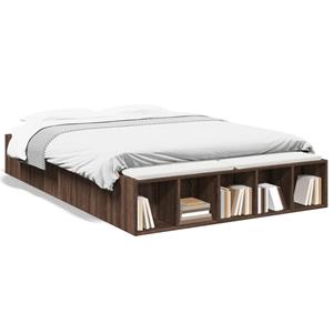 VidaXL Bedframe bewerkt hout bruin eikenkleur 140x190 cm