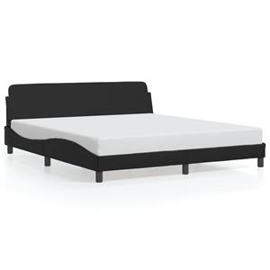 VidaXL Bedframe met hoofdbord kunstleer zwart 180x200 cm