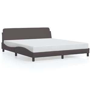 VidaXL Bedframe met hoofdbord kunstleer grijs 180x200 cm