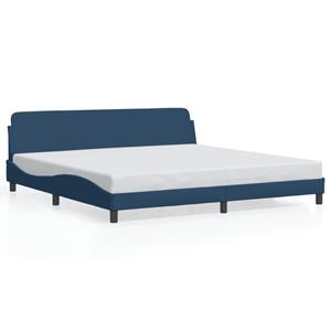 VidaXL Bedframe met hoofdbord stof blauw 200x200 cm