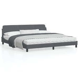 VidaXL Bedframe met hoofdeinde fluweel donkergrijs 200x200 cm