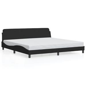 VidaXL Bedframe met hoofdeinde fluweel zwart 200x200 cm