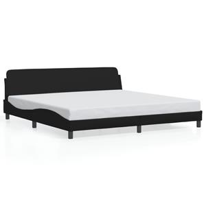 VidaXL Bedframe met hoofdeinde kunstleer zwart 200x200 cm