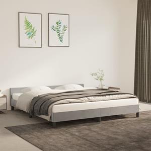 VidaXL Bedframe met hoofdeinde fluweel lichtgrijs 160x200 cm