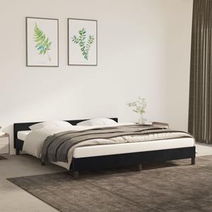 VidaXL Bedframe met hoofdeinde fluweel zwart 160x200 cm