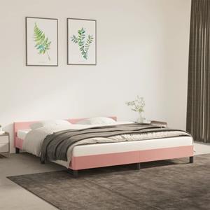 VidaXL Bedframe met hoofdeinde fluweel roze 160x200 cm