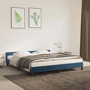 VidaXL Bedframe met hoofdeinde fluweel donkerblauw 180x200 cm