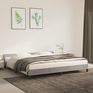 VidaXL Bedframe met hoofdeinde fluweel lichtgrijs 200x200 cm