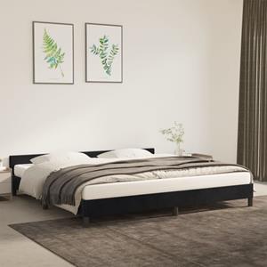 VidaXL Bedframe met hoofdeinde fluweel zwart 200x200 cm